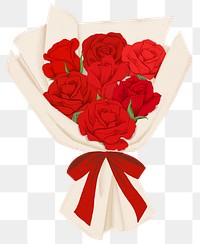 Rose rose bouquet png Valentine's sticker, transparent background