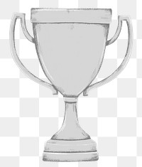 Silver trophy png award sticker, transparent background