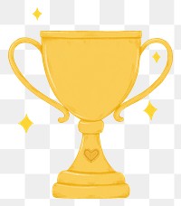 Gold trophy png award sticker, transparent background