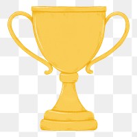 Gold trophy png award sticker, transparent background