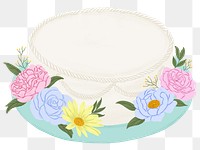 White birthday cake png sticker, dessert illustration, transparent background