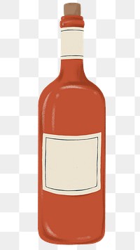 Wine bottle png sticker, celebration drink graphic, transparent background