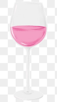 Pink sparkling png wine glass sticker, celebration drink, transparent background