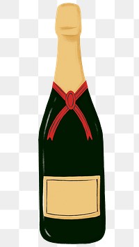 Champagne bottle png sticker, celebration drink graphic, transparent background