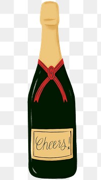 Champagne bottle png sticker, celebration drink graphic, transparent background