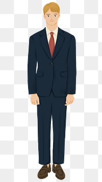 Blonde businessman png sticker, character illustration, transparent background