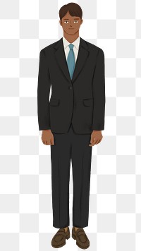 Black businessman png sticker, character illustration, transparent background