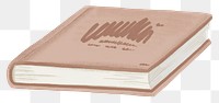 Beige book png education sticker, transparent background