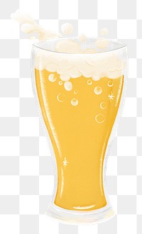 Beer glass png sticker, pint, celebration drink graphic, transparent background