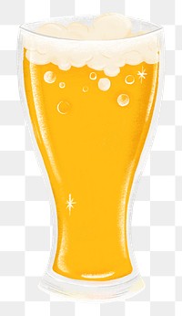 Beer glass png sticker, pint, celebration drink graphic, transparent background