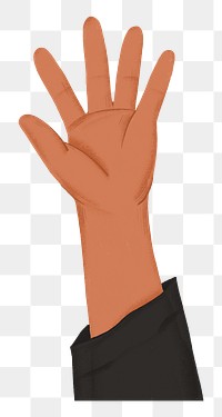 Human rights png raised hand sticker, transparent background
