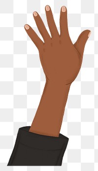 Raised hand png human rights sticker, transparent background