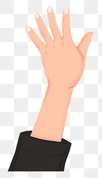 Raised hand png human rights sticker, transparent background