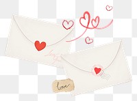 Valentine's love letters png sticker, celebration graphic, transparent background