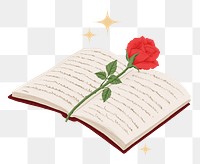 Romance fiction png hobby sticker, transparent background