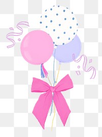 Pink floating balloons png sticker, party decoration, transparent background