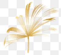 PNG gold mangrove fan palm leaf sticker, transparent background