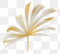 PNG gold palm leaf sticker, transparent background