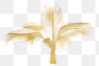 Gold palm png tree sticker, transparent background