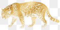 Golden jaguar png tiger sticker, transparent background