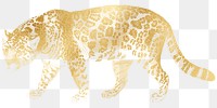 Golden jaguar png tiger sticker, transparent background