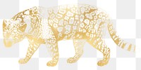 Golden jaguar png tiger sticker, transparent background