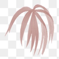 Red palm leaf png plant sticker, transparent background