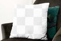 Cushion cover png mockup, transparent design