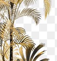 Gold palm trees png, transparent background