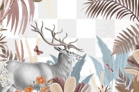 Vintage elk  png wildlife, transparent background