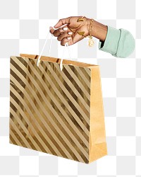 Shopping sale png season, woman holding a bag in transparent background