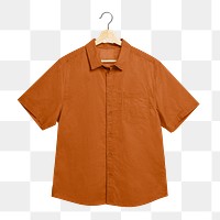 Brown linen shirt  png sticker, fashion transparent background