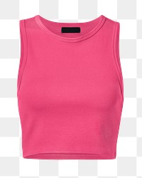 Pink crop tank top png sticker, fashion transparent background