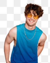 Men's summer tank top png sticker, fashion transparent background