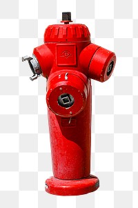 Red fire hydrant png, transparent background