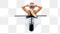 Woman tourist png kayak, travel photo, transparent background