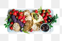 Cheese platter png food sticker, transparent background