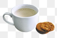 Coffee & biscuit  png sticker, transparent background