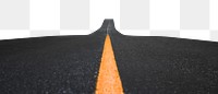 Long road png border, travel photo, transparent background