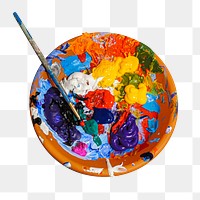 Mix of paints  png sticker, transparent background