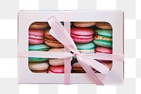 Macaron box png sticker, transparent background