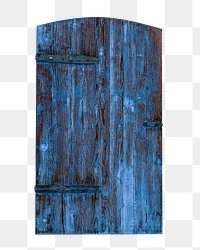 Blue wooden door png sticker, transparent background