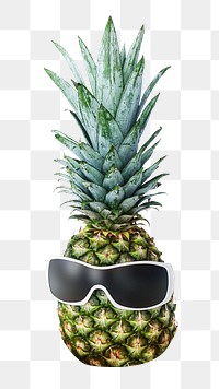 Funny pineapple png sticker, transparent background