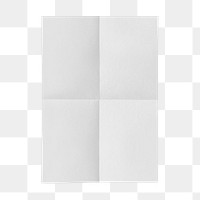Folded white paper png sticker, transparent background