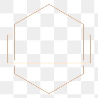 Hexagon frame png logo element, transparent background