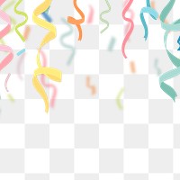 Confetti border png colorful festive sticker, transparent background