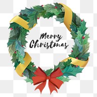 Christmas wreath png festive sticker, transparent background