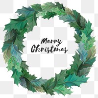 PNG Christmas wreath sticker, transparent background