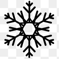 Christmas snowflake png black sticker, transparent background