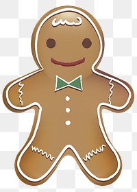 Gingerbread cookie png Christmas sticker, transparent background